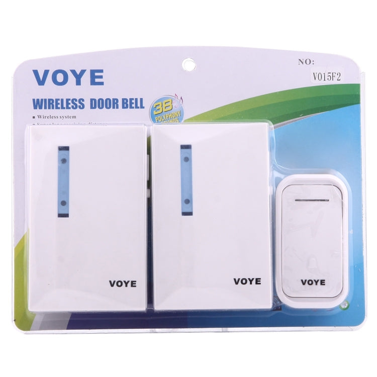 VOYE V015F2 Wireless Smart Music Home Doorbell with Dual Receiver, Remote Control Distance: 120m (Open Air), V015F2 VOYE V015F2 Wireless Smart Music Home Doorbell with Dual Receiver, Remote Control Distance: 120m (Open Air), V015F2